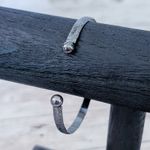 Vintage Cuff Bracelet Dark Metal with Design Gray Photo 1