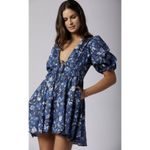 Joie NWT  Lucia Mini Cotton Dress in Navy Blazer Multi Blue Photo 7