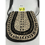 Aimee Kestenberg Crossbody Bag Black Cow Hair Front Snap Flap Chain Detail Photo 1