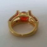 TJ Maxx Ruby Red Gold Plated Size 7 Statement Ring Photo 3