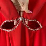 Mac Duggal  2630 Plunge Neck Embellished Cut Out Gown Red 6 Photo 6