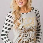 New Womens Boutique It’s Beginning To Look Alot Like Christmas Ranglan Shirt Photo 0