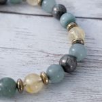 Vintage Stretch Bracelet Yellow & Muted Green Tones Photo 4