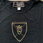 St. John Vintage  Sport by Marie Gray Black T-Shirt with Gold Emblem L Photo 1