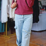 GRACE LILLY BOUTIQUE Ivy Puff Sleeve Sweater Top Red Photo 0