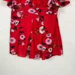 Keepsake  Red Floral Romper Womens 10 Flounce Flutter Sleeve Summer Playsuit Photo 2