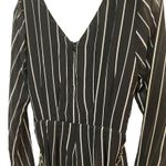 E&M Striped Romper Long Sleeve Chain Belt V Photo 7