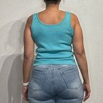 St. John  Teal Knit Sleeveless Vintage Blouse Sz 4P Photo 9