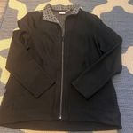 Chico's  Zenergy Sz 1  (M) Black Gray
Polka Dot Zip Long Sleeve Jacket Photo 0