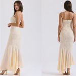 House Of CB House‎ of CB 'Felicia' Vanilla Chiffron & Lace Gown NWOT size S Photo 4