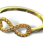 Infinity Diamond CZ Petite Gold Ring Size 6 Photo 0