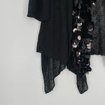Alberto Makali Women's Black Sequin Asymmetrical Vintage 90s Cardigan Size XL Photo 5