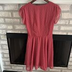 Altar'd State  Rose Swiss Dot Ruffled Wrap Look V Neck Short Sleeve Dress Small Photo 8