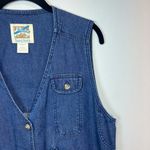 TravelSmith Utility Vest Blue Denim Buttons Pockets Fishing Hiking Women's Large Photo 3
