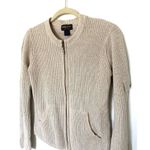 Woolrich VTG  Full Zip Cardigan Sweater Womens Tan Ramie Cotton Front Pockets S Photo 8