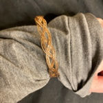 Handmade  Vintage Rustic Braided Bangle Bracelet Woven Metal Boho Style Photo 4