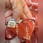 American Eagle  Blouse Women M Crochet Trim Burnt Orange Embroidered Boho READ Photo 4