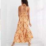 Aerie NEW  Braided Halter Hi-lo Midi Maxi Dress  Mustard Yellow Photo 1