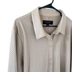 Marc New York  Cream Faux Leather Shirt Jacket Photo 5