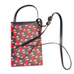 Lanvin Red & Blue Crossbody Leather Phone/Card Holder Bag Photo 4