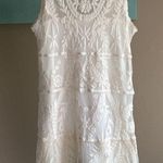 Medium Embroidered bohemian ivory sheath sleeveless dress above the knees midi Photo 3