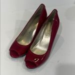 Anne Klein Meredith Red Patent Open-Toe Heels — Chic Statement Size 7M Photo 0