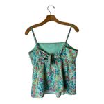 J.Crew  Shirt Women 6 Green Floral Tie Back Tank‎ Top Cami NWT Boho Cottagecore Photo 3