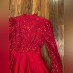 Elegant Vintage Red 70s Miss Elliette Long Sleeve Dress Christmas size Medium Photo 2