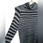 prAna  Women's Dress Breathe Striped Turtleneck Lightweight Sweater Dress Gray M Photo 7