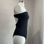 Aerie  Black Ribbed One Piece Swimsuit Strapless Cheeky Size XL Photo 2
