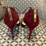 Louise et Cie NWOB  Burgundy Suede Lace-Up Heels Size 8 Pointed Toe Ankle Tie Photo 5