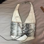 White Fox Boutique Small Serpentine PU Bustier Snake, Crop Halter Tank Top Photo 6