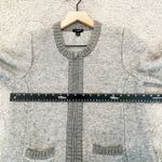Ann Taylor  Cardigan Women Medium Gray Wool Blend Sweater Office classic preppy Photo 7