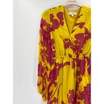 Caroline Constas Liv Yellow Floral Print Silk Long Sleeve V Photo 3
