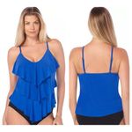 NEW Magicsuit Swimsuit Tankini Top Rita Ruffle Size 16 Blue Photo 1
