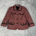 Talbots Blazer Womens 4 Red White Black Tweed Preppy Old Money Office Casual Photo 1
