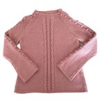 Westbound Vintage Hand Knit  Pink Wool Blend Sweater with Popcorn Texture Size M Photo 0