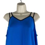 1. State  Cold Shoulder Crepe Game On Blouse Electric Sky Size XS Photo 5