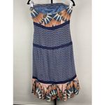 Tracy Reese Plenty  Multicolor Boho Strapless 100% Silk‎ Ruffle Hem Dress Size 4 Photo 3