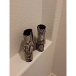 Bamboo  Ankle Brown Snake Skin Embossed Regal Women's Size 9 2" Boots Photo 6