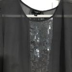 Talbots semi sheer sequined blouse grey women’s size 12 party holiday new years Photo 2