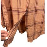Free People No Limits Boho Plaid Linen Button Up Shirt L Photo 10