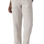 Athleta Voyager 100% Linen Pant #586941 Natural Tan Size 12 Lightweight Cool Photo 0