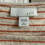 J Jill tunic top striped long‎ line crewneck beige/pumpkin Large Petite Orange Size undefined Photo 6