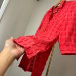 Chico's Women’s Red Coral Textured Button Down Shirt - Size Small Photo 6