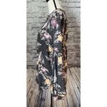 Free People  Womens Blouse Floral Gray Bell Sleeves‎ High Low V Neck S Photo 3