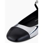 Stuart Weitzman  Eden Ballet Flats Silver Black Leather Cross-Strap US 8 NIB Photo 2