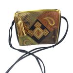 Vintage 80’s Nas Bag Leather Patchwork Crossbody Shoulder Bag Brown Photo 8