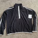 Beyond Yoga NWT  Stretch Woven Course Contrast Half Zip Pullover size L black Photo 2