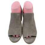 Eileen Fisher Milton Linen Suede Chunky Heel Peep Toe Heels Size 8.5 Photo 5